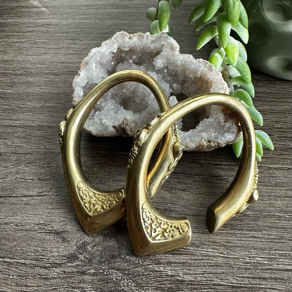 Gold-Tone Sculpted Hoop Earrings - Elegant Curved Design